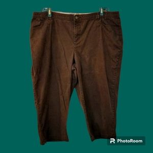 💥5/$30 CJ BANKS Dark Brown Elastic Waist High Rise Capris
